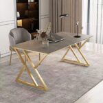 میز کامپیوتر پایه طلائی | دبل سایز - تصویر 4