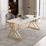 میز کامپیوتر پایه طلائی | دبل سایز - تصویر 2