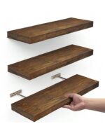 قفسه دیواری چوبی با طراحی ساده و مدرن - تصویر 4