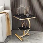 میز دیکوری طرح سنگ رنگ سیاه