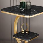 میز دیکوری طرح سنگ رنگ سیاه - تصویر 3